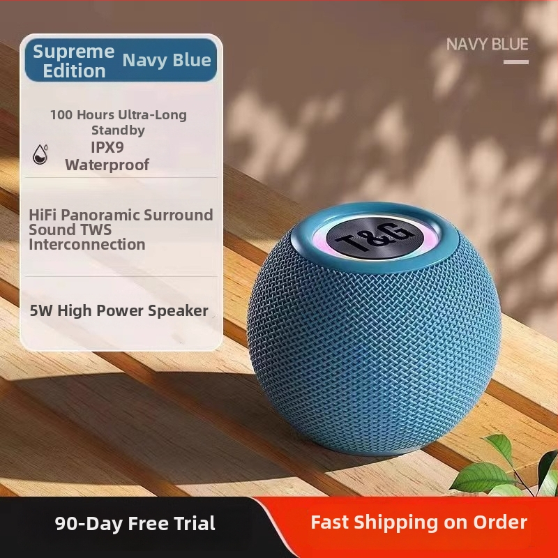 Bluetooth difuzor portabil – sunet compact de înaltă calitate, IPX7 rezistent la apă, 100Hz-20kHz, SNR ≥70dB, intrări Bluetooth/TF/USB/AUX