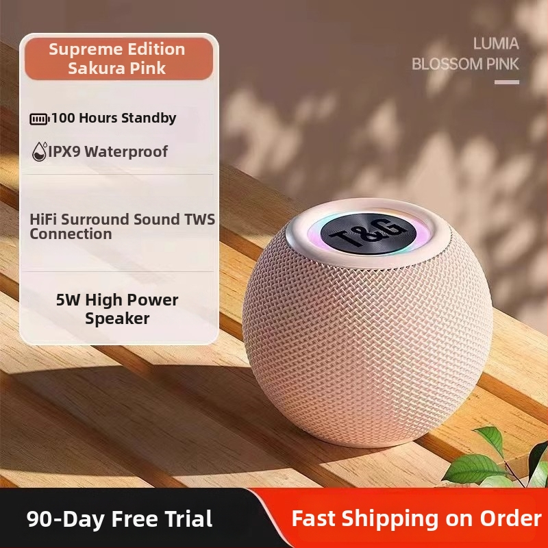 Bluetooth difuzor portabil – sunet compact de înaltă calitate, IPX7 rezistent la apă, 100Hz-20kHz, SNR ≥70dB, intrări Bluetooth/TF/USB/AUX