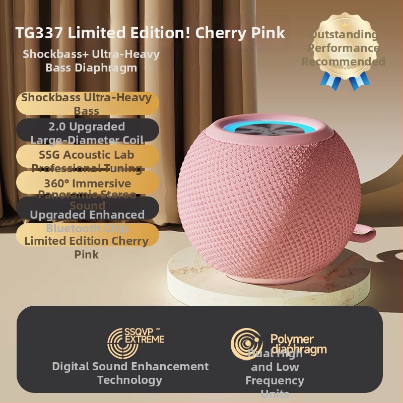 Bluetooth difuzor portabil – sunet compact de înaltă calitate, IPX7 rezistent la apă, 100Hz-20kHz, SNR ≥70dB, intrări Bluetooth/TF/USB/AUX