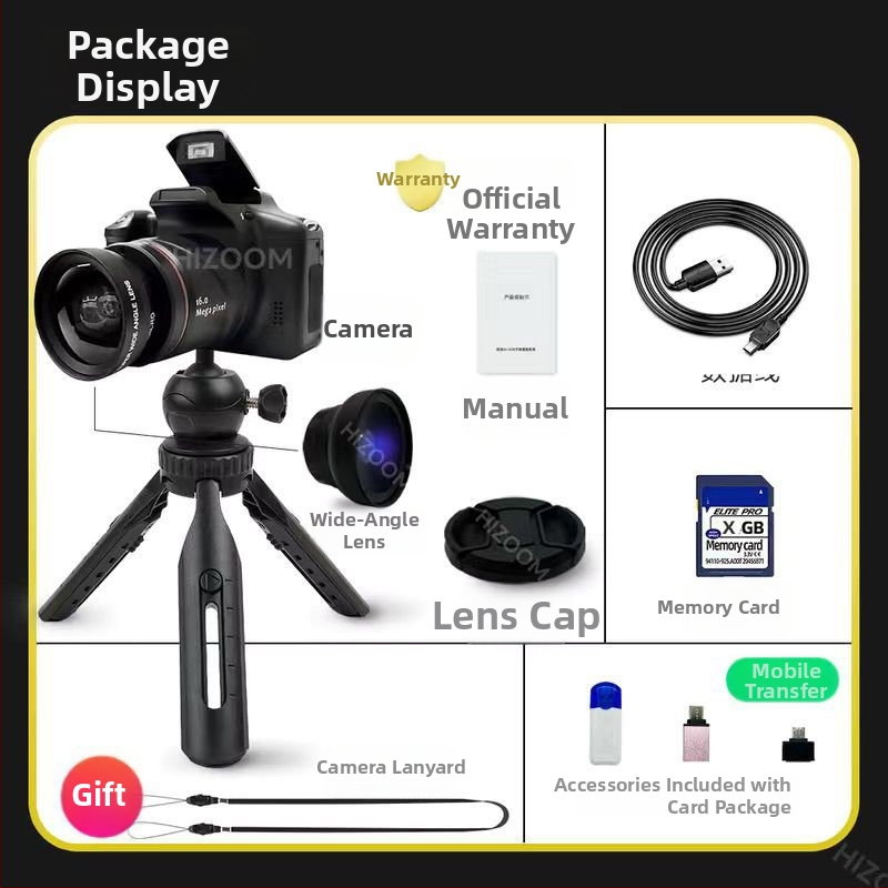 Yancai cameră digitală în stil DSLR, senzor CCD de 16 MP (1/1.7), zoom optic 16x, rezoluție maximă 3680×2456, obiectiv periscop, funcționare complet manuală