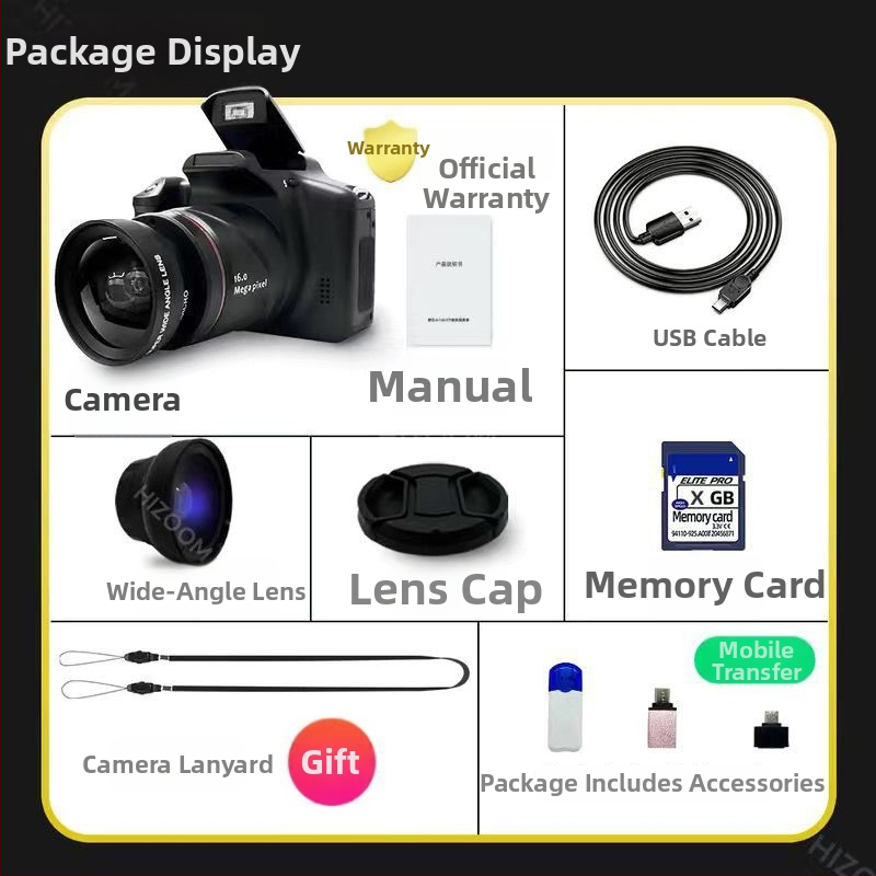 Yancai cameră digitală în stil DSLR, senzor CCD de 16 MP (1/1.7), zoom optic 16x, rezoluție maximă 3680×2456, obiectiv periscop, funcționare complet manuală