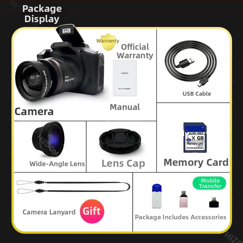 Yancai cameră digitală în stil DSLR, senzor CCD de 16 MP (1/1.7), zoom optic 16x, rezoluție maximă 3680×2456, obiectiv periscop, funcționare complet manuală