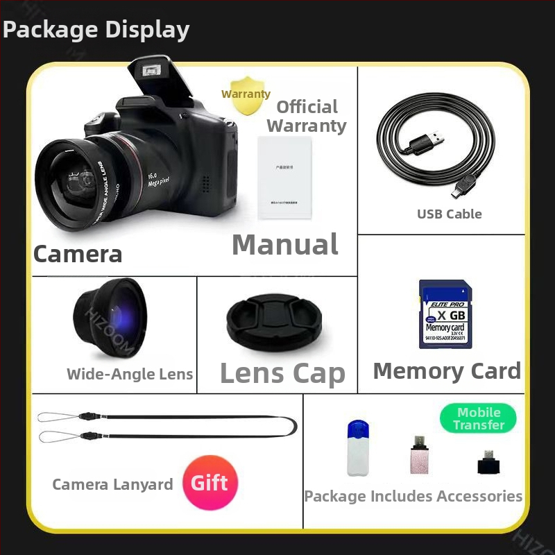 Yancai cameră digitală în stil DSLR, senzor CCD de 16 MP (1/1.7), zoom optic 16x, rezoluție maximă 3680×2456, obiectiv periscop, funcționare complet manuală