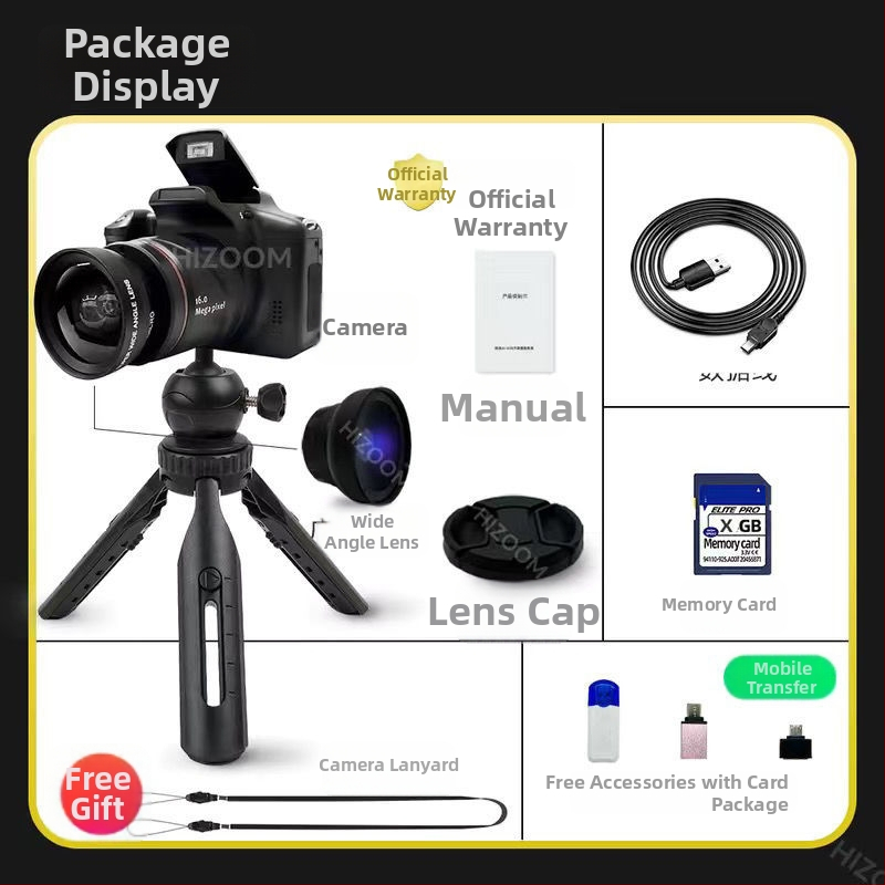Yancai cameră digitală în stil DSLR, senzor CCD de 16 MP (1/1.7), zoom optic 16x, rezoluție maximă 3680×2456, obiectiv periscop, funcționare complet manuală