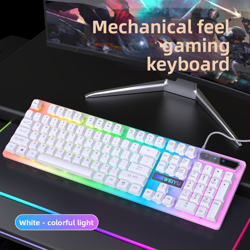 Káblové set klávesnice a myši s RGB podsvietením, 104-klávesová klávesnica, ABS telo, dĺžka kábla 1,35 m, univerzálna kompatibilita