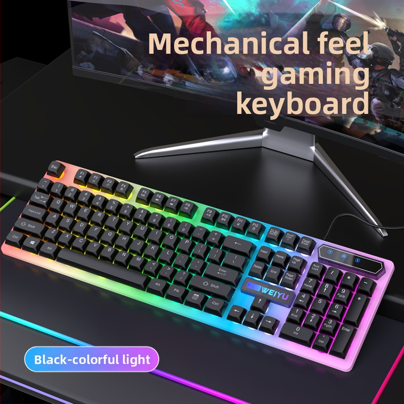 Káblové set klávesnice a myši s RGB podsvietením, 104-klávesová klávesnica, ABS telo, dĺžka kábla 1,35 m, univerzálna kompatibilita