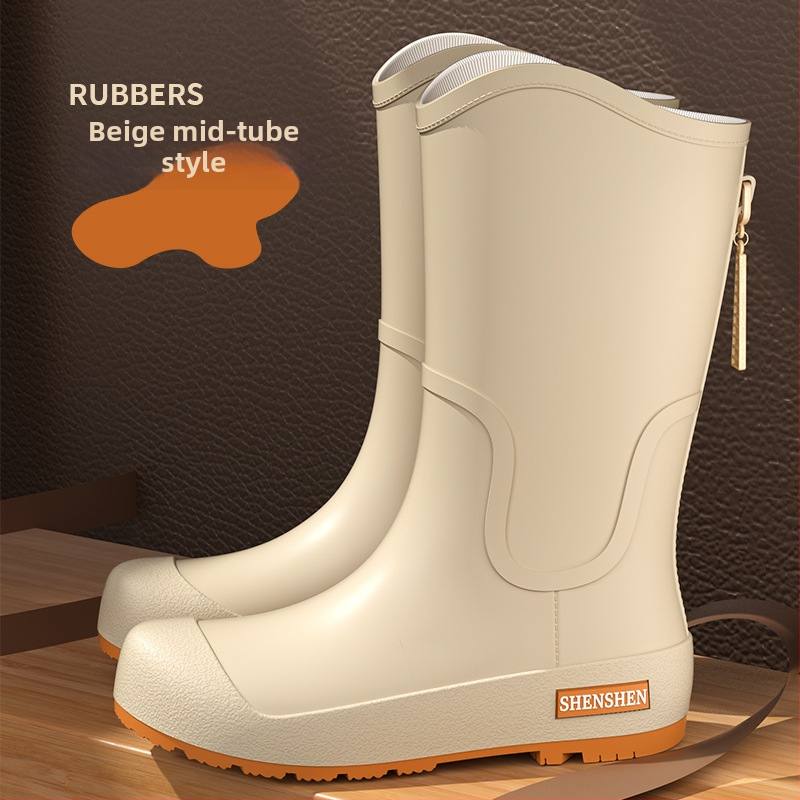 Lietaus batai japonų stiliaus, unisex suaugusiems, PVC viršus, vidutinio vamzdelio aukštis