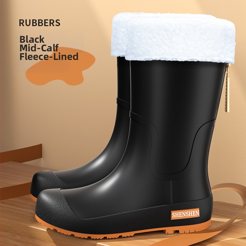 Lietaus batai japonų stiliaus, unisex suaugusiems, PVC viršus, vidutinio vamzdelio aukštis