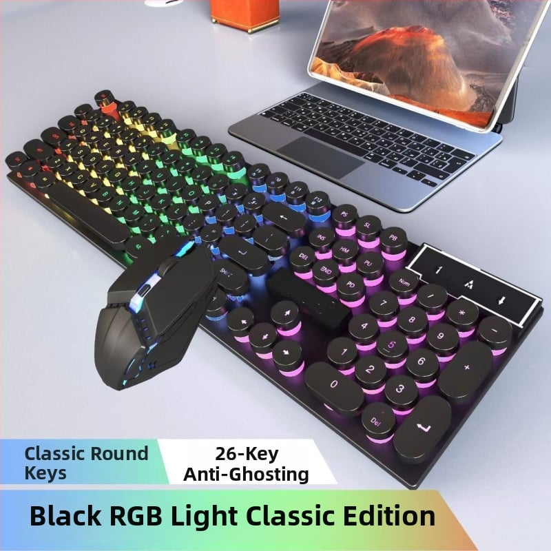 Комплект клавиатура и мишка, проводен, с цифрова клавиатура, без подсветка