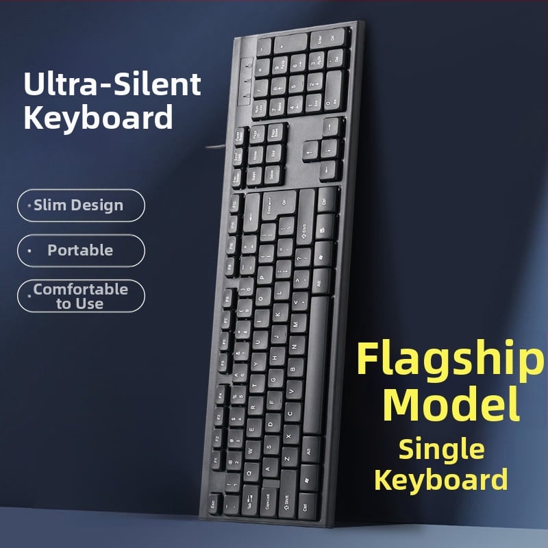 Жичен комплект клавиатура и мишка — механична клавиатура, USB интерфейс, без подсветка, без подложка за китката, не е водоустойчив