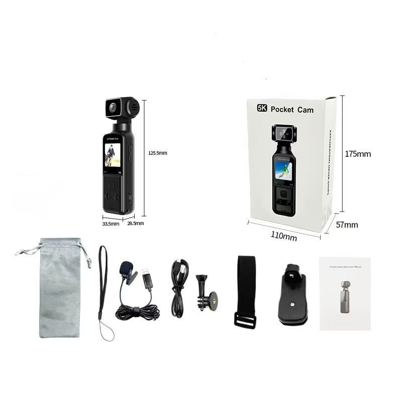 4K-os kézi sportkamera 270°-os forgatással, stabilizáció, TF-kártya támogatás, modell K1