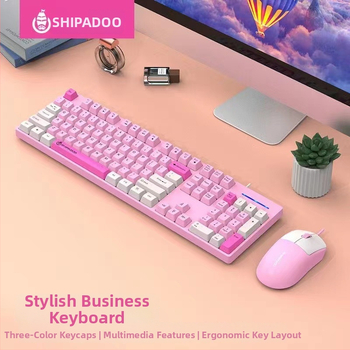 Комплект клавиатура и мишка Eighteen cycles K600, мембранна клавиатура с 104 клавиша, жично USB, ABS корпус, кабел 1,5 м