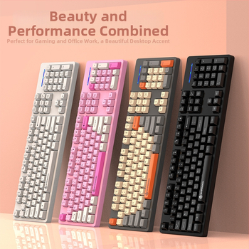 Комплект клавиатура и мишка Eighteen cycles K600, мембранна клавиатура с 104 клавиша, жично USB, ABS корпус, кабел 1,5 м