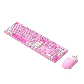 Комплект клавиатура и мишка Eighteen cycles K600, мембранна клавиатура с 104 клавиша, жично USB, ABS корпус, кабел 1,5 м