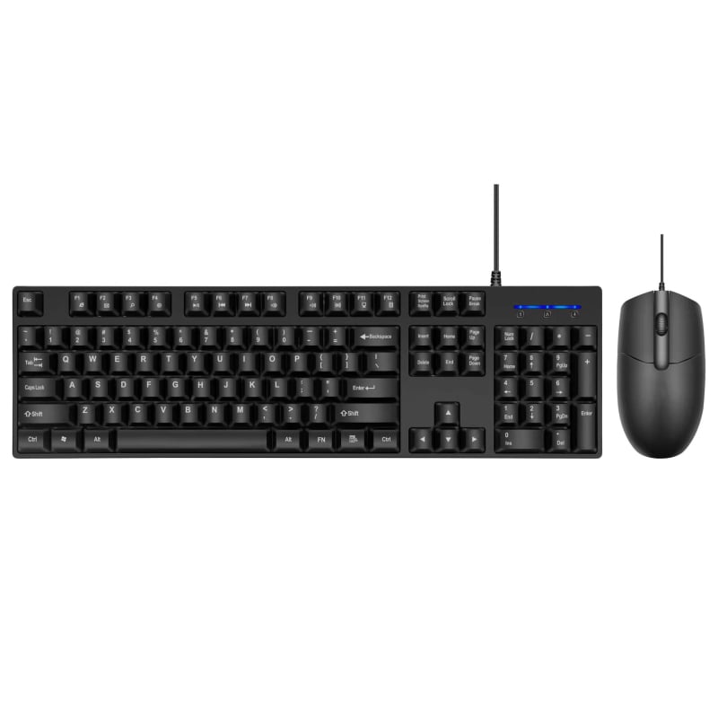 Комплект клавиатура и мишка Eighteen cycles K600, мембранна клавиатура с 104 клавиша, жично USB, ABS корпус, кабел 1,5 м