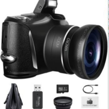 XHX R6S kompaktne digitaalne kaamera – 4K video, 48MP fotod, 3,2-tolline LCD, CMOS sensor, 16x digitaalne zoom