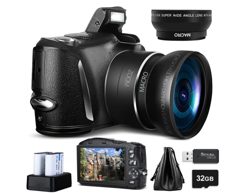 XHX R6S kompaktne digitaalne kaamera – 4K video, 48MP fotod, 3,2-tolline LCD, CMOS sensor, 16x digitaalne zoom