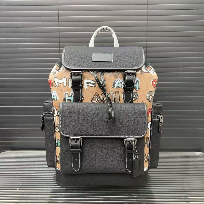 Раница с голям капацитет 20–35 л, канвас, разширяема, унисекс, стил улица, буквен мотив, поддържа 14-инчов лаптоп