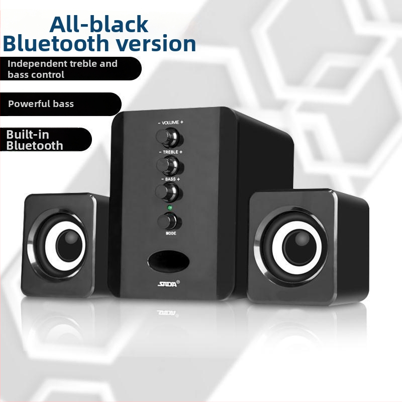 Datoru skaļruņi SADA D-202, 2.1 kanālu, USB barošana, 3,4 mm ieeja, frekvenču diapazons 60 Hz–15 kHz, SNR ≥70 dB