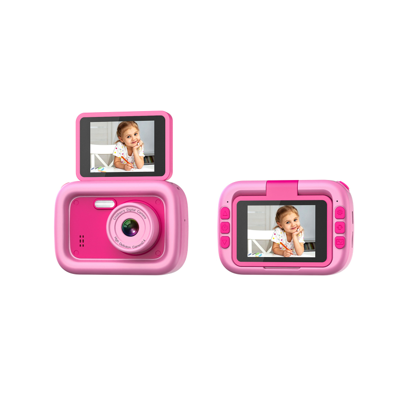 Camera digitală pentru copii cu ecran rabatabil 180°, senzor 1.0 MP, zoom optic 4x, zoom digital 4x, LCD de 2,4 inch