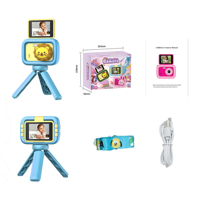 Camera digitală pentru copii cu ecran rabatabil 180°, senzor 1.0 MP, zoom optic 4x, zoom digital 4x, LCD de 2,4 inch