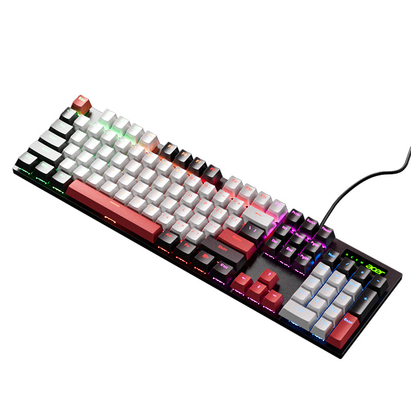 Acer Mehanička tipkovnica, 104 tipki, Zelene prekidače, Žična veza, Vodootporna, Kabel 1,5 m