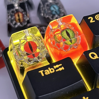 Capă cheie din rășină epoxidică pentru tastatură mecanică – design Halloween cu ochi de demon, realizare manuală, model KK-cokio 91h