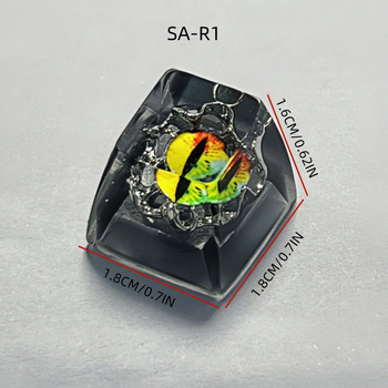 Capă cheie din rășină epoxidică pentru tastatură mecanică – design Halloween cu ochi de demon, realizare manuală, model KK-cokio 91h