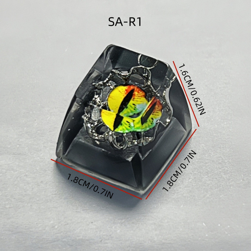 Capă cheie din rășină epoxidică pentru tastatură mecanică – design Halloween cu ochi de demon, realizare manuală, model KK-cokio 91h