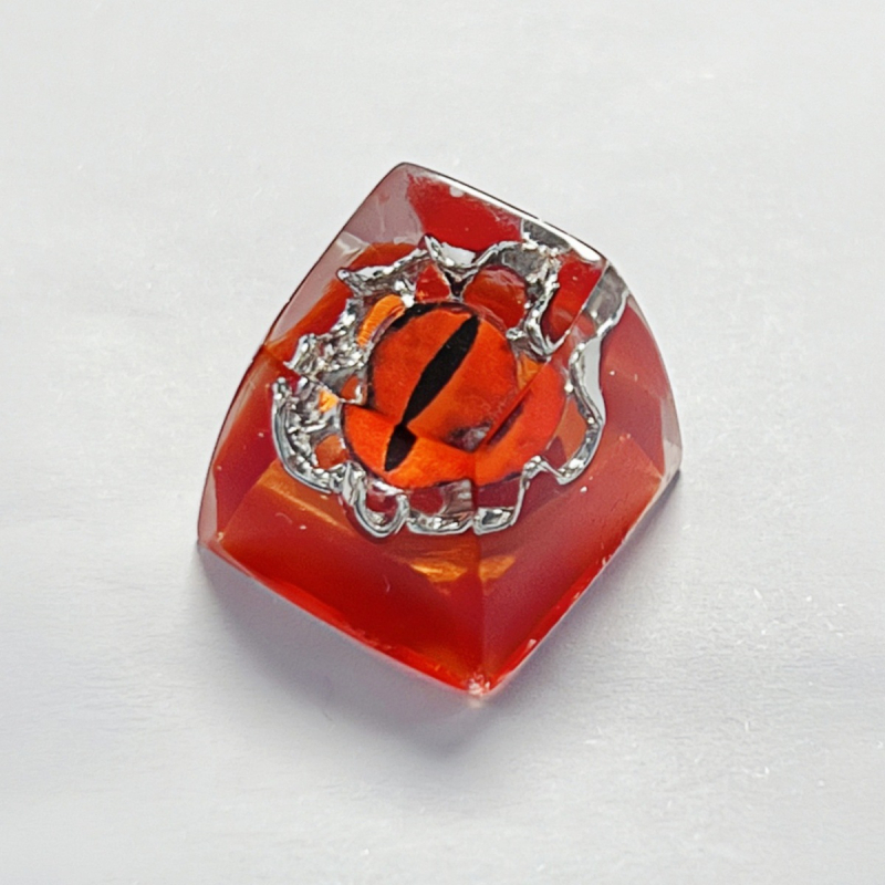 Capă cheie din rășină epoxidică pentru tastatură mecanică – design Halloween cu ochi de demon, realizare manuală, model KK-cokio 91h