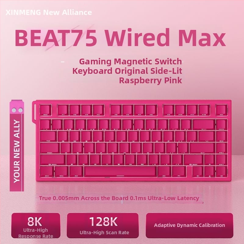 Beat75 магнитна ос клавиатура — безжична трирежимна (жично, Bluetooth, 2.4G), 8K опрашване, цифрова клавиатура, RGB подсветка, ниска латентност