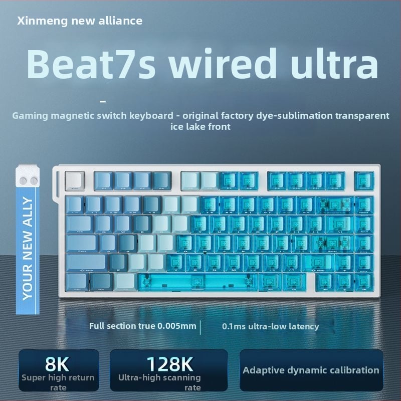 Beat75 магнитна ос клавиатура — безжична трирежимна (жично, Bluetooth, 2.4G), 8K опрашване, цифрова клавиатура, RGB подсветка, ниска латентност