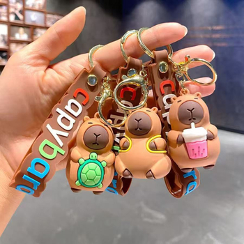 Breloc din silicon cu capybara, stil desen animat, ambalat separat, cadou potrivit (zile de naștere, suvenir de călătorie)