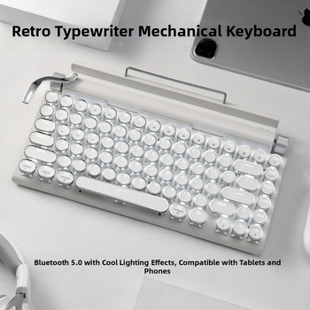 Bluetooth клавиатура с 87 клавиши, механични превключватели, водоустойчива ABS конструкция, мултицветна подсветка и свързване до 3 устройства