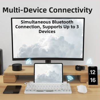 Bluetooth клавиатура с 87 клавиши, механични превключватели, водоустойчива ABS конструкция, мултицветна подсветка и свързване до 3 устройства