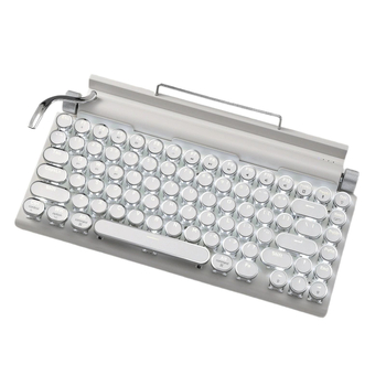 Bluetooth клавиатура с 87 клавиши, механични превключватели, водоустойчива ABS конструкция, мултицветна подсветка и свързване до 3 устройства