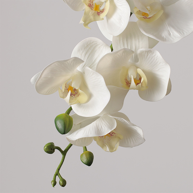 Umjetni buket Phalaenopsis orhideja, 9 glavica, svilenih cvjetova, unutarnja dekoracija, vjenčane rekvizite i rekviziti za fotografiju