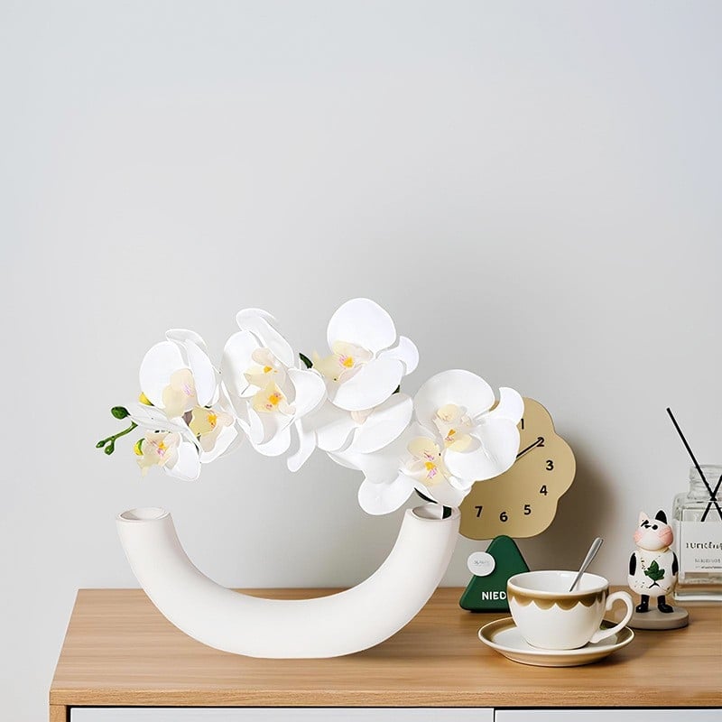 Umjetni buket Phalaenopsis orhideja, 9 glavica, svilenih cvjetova, unutarnja dekoracija, vjenčane rekvizite i rekviziti za fotografiju