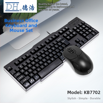 KB-7702 Kabelový set klávesnice a myši | PS/2 klávesnica, USB myš | 2000 DPI optický senzor • multimediálne klávesy • ergonomický • vodotesný