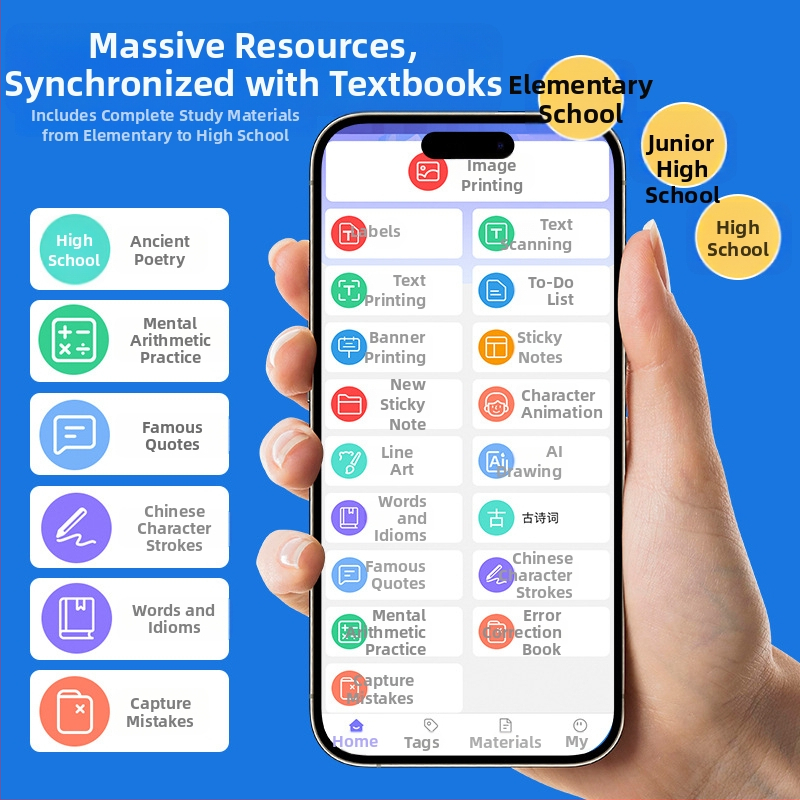 Kaķu uzlīmju mini printeris – pārnēsājams Bluetooth termiskais printeris, drukas platums 5,7 cm, 1 papīra kārba, barošana 3,7V, saderīgs ar iOS un Android