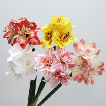 Flori artificiale Amaryllis și Clivia, suprafață PU — Material: Plastic, PU; Procese: vopsire, turnare prin injecție, serigrafie, imprimare 3D; Utilizări: nunți, exterior, recuzita pentru fotografie, decor de casă; Model: 19147829257