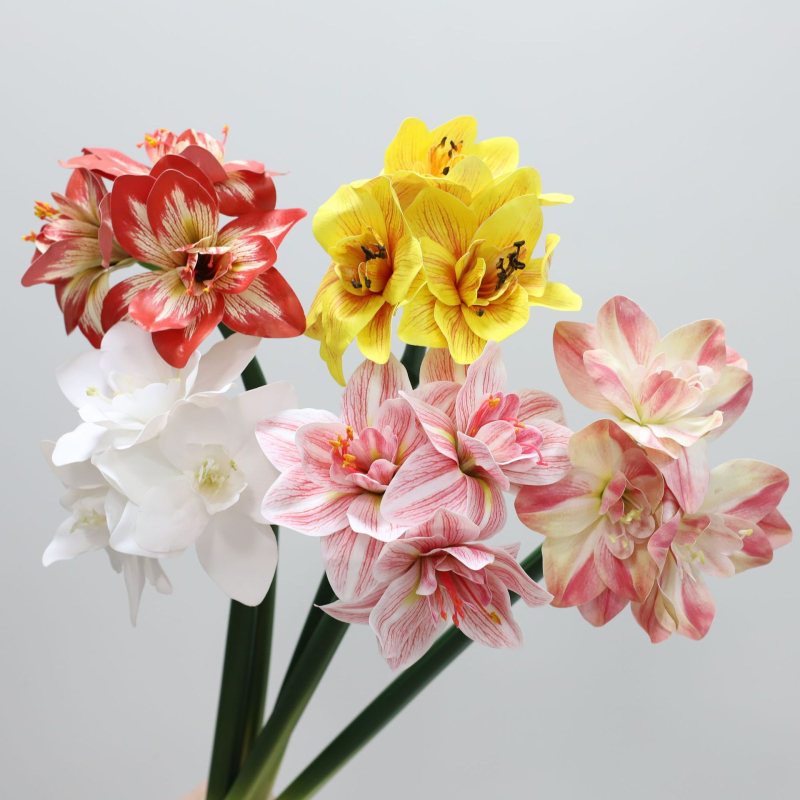 Flori artificiale Amaryllis și Clivia, suprafață PU — Material: Plastic, PU; Procese: vopsire, turnare prin injecție, serigrafie, imprimare 3D; Utilizări: nunți, exterior, recuzita pentru fotografie, decor de casă; Model: 19147829257