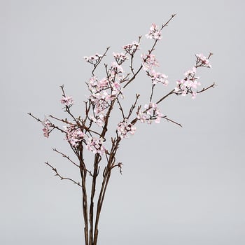 Jednoklona umjetna trešnjina loza za kućnu dekoraciju, zen inspirirana, sa svilenim cvjetovima i svilenom tkaninom