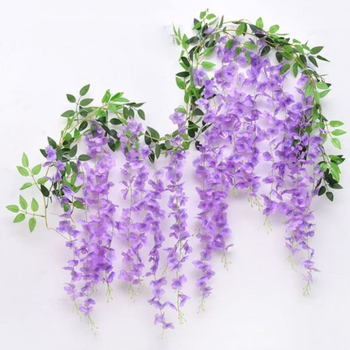 Umjetni glicinijski viseći cvjetni niz – za vjenčanja i vanjsku dekoraciju, model 18328127424, materijal: svila cvjetovi, obrada: bojano, stilizirano, reljefno, injekcijsko oblikovanje