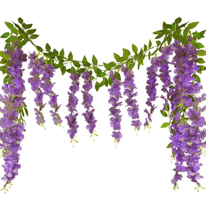 Umjetni glicinijski viseći cvjetni niz – za vjenčanja i vanjsku dekoraciju, model 18328127424, materijal: svila cvjetovi, obrada: bojano, stilizirano, reljefno, injekcijsko oblikovanje