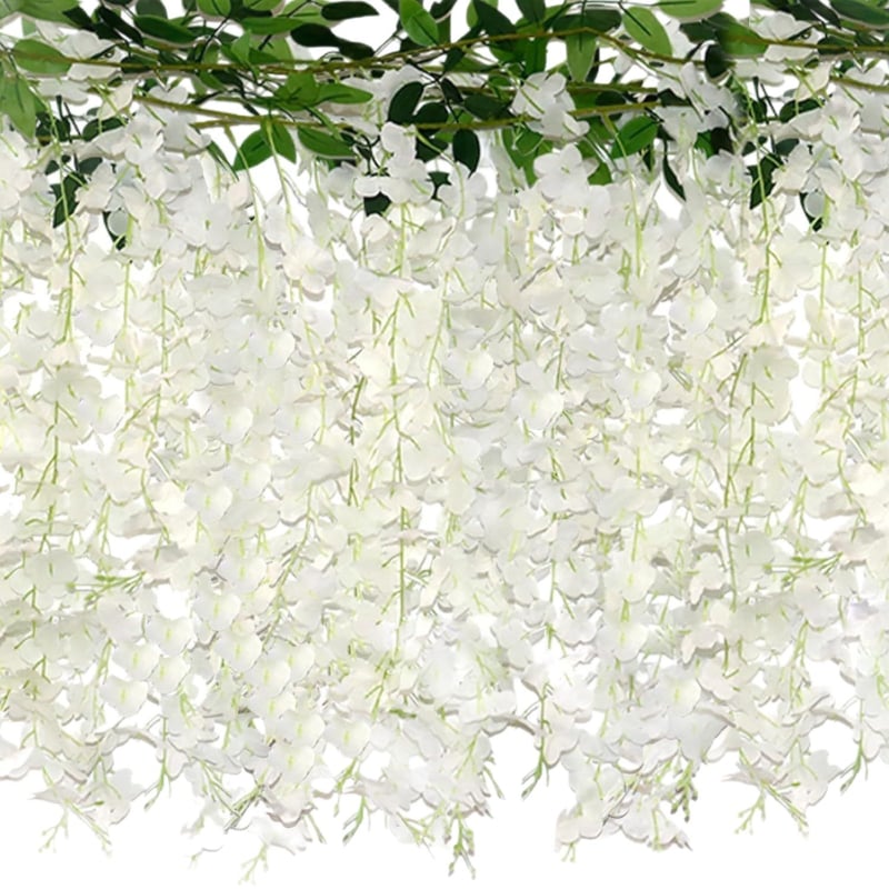 Umjetni glicinijski viseći cvjetni niz – za vjenčanja i vanjsku dekoraciju, model 18328127424, materijal: svila cvjetovi, obrada: bojano, stilizirano, reljefno, injekcijsko oblikovanje