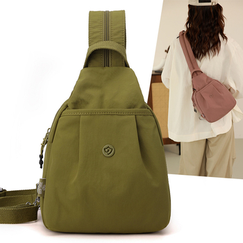 JIELANGSHI Раница за свободното време от нейлон с цип, триизмерен външен дизайн, полиестерна подплата, джоб за телефон, лято 2025