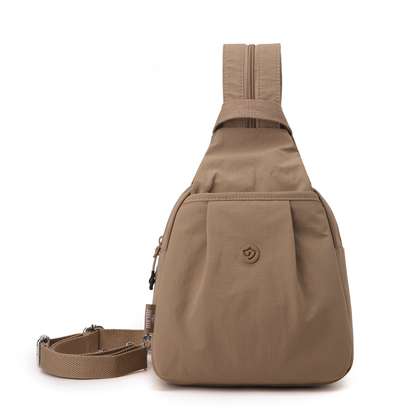 JIELANGSHI Раница за свободното време от нейлон с цип, триизмерен външен дизайн, полиестерна подплата, джоб за телефон, лято 2025