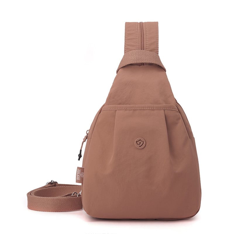 JIELANGSHI Раница за свободното време от нейлон с цип, триизмерен външен дизайн, полиестерна подплата, джоб за телефон, лято 2025