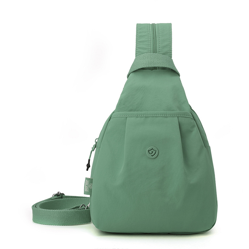 JIELANGSHI Раница за свободното време от нейлон с цип, триизмерен външен дизайн, полиестерна подплата, джоб за телефон, лято 2025